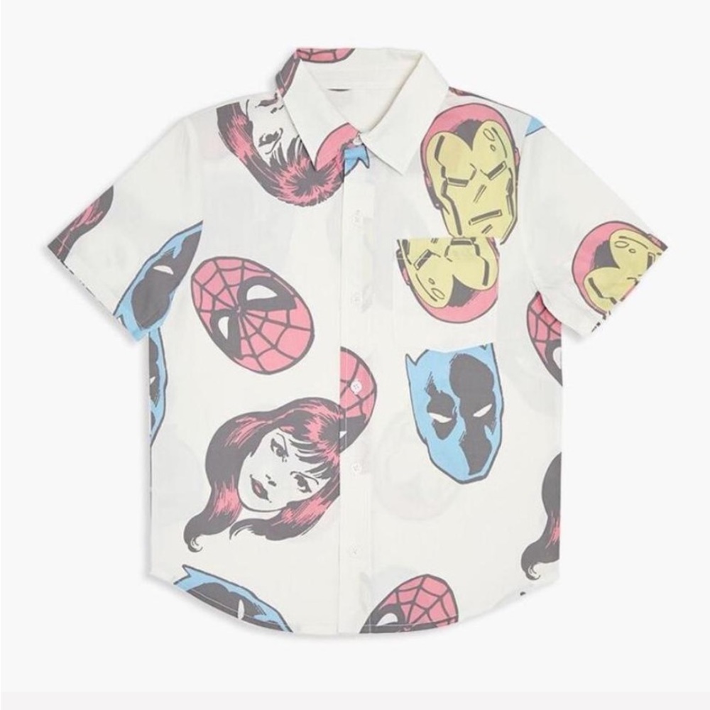 Forever 21 MARVEL characters button down shirt